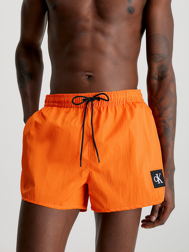 sun kissed orange short runner swim shorts - ck nylon for men calvin klein