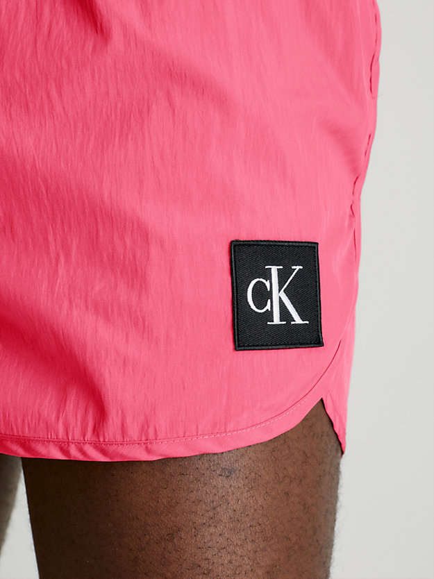 pink flash short runner swim shorts - ck nylon for men calvin klein