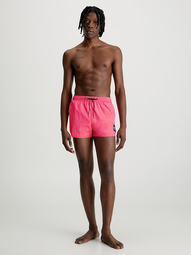 pink flash short runner swim shorts - ck nylon for men calvin klein