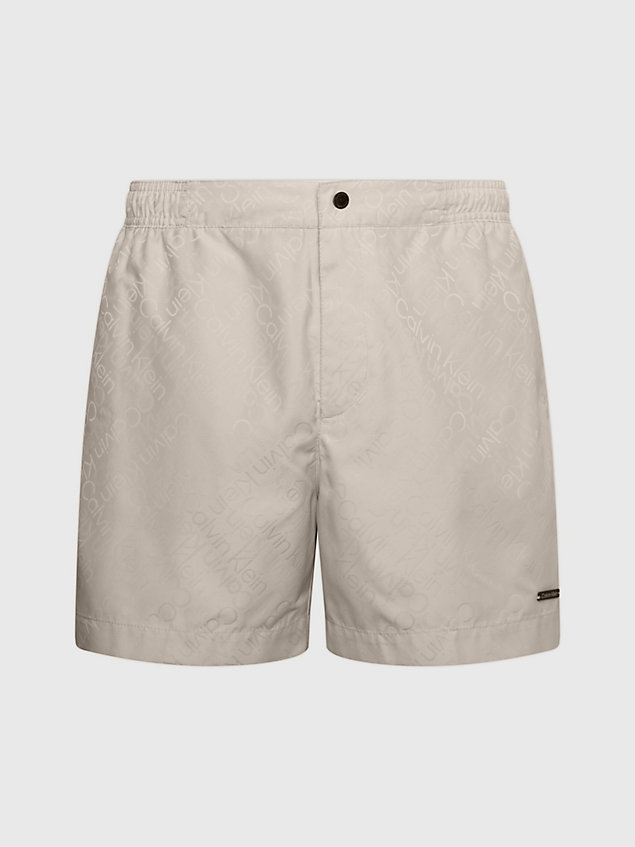 beige medium drawstring swim shorts for men calvin klein