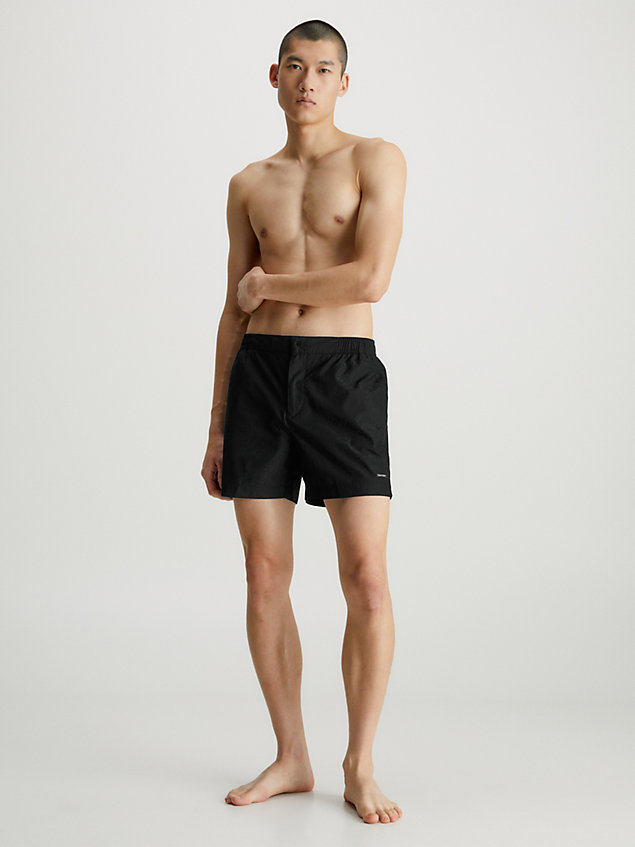black medium drawstring swim shorts for men calvin klein