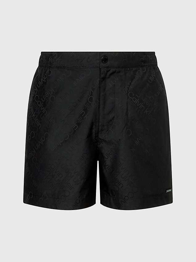black medium drawstring swim shorts for men calvin klein