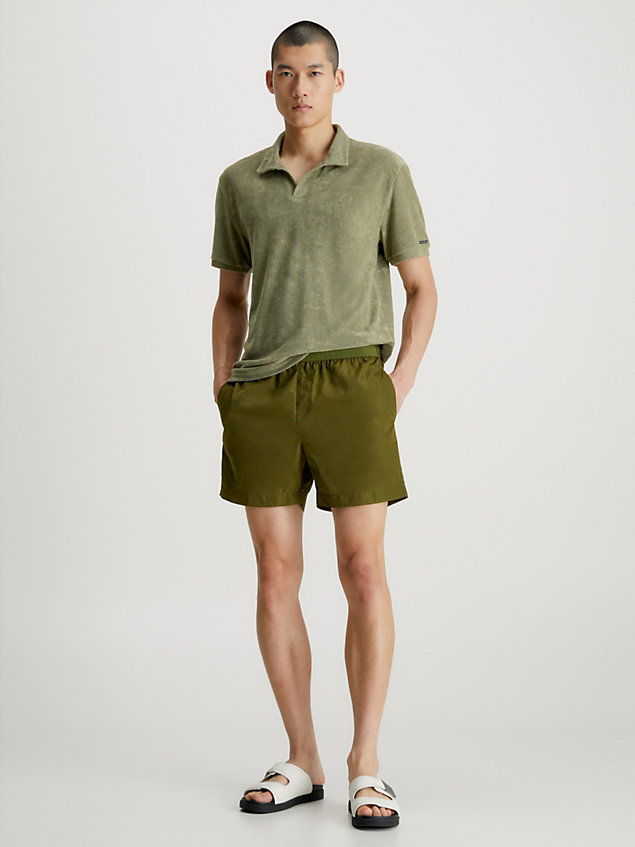 green plażowa koszulka polo frotte dla mężczyźni - calvin klein