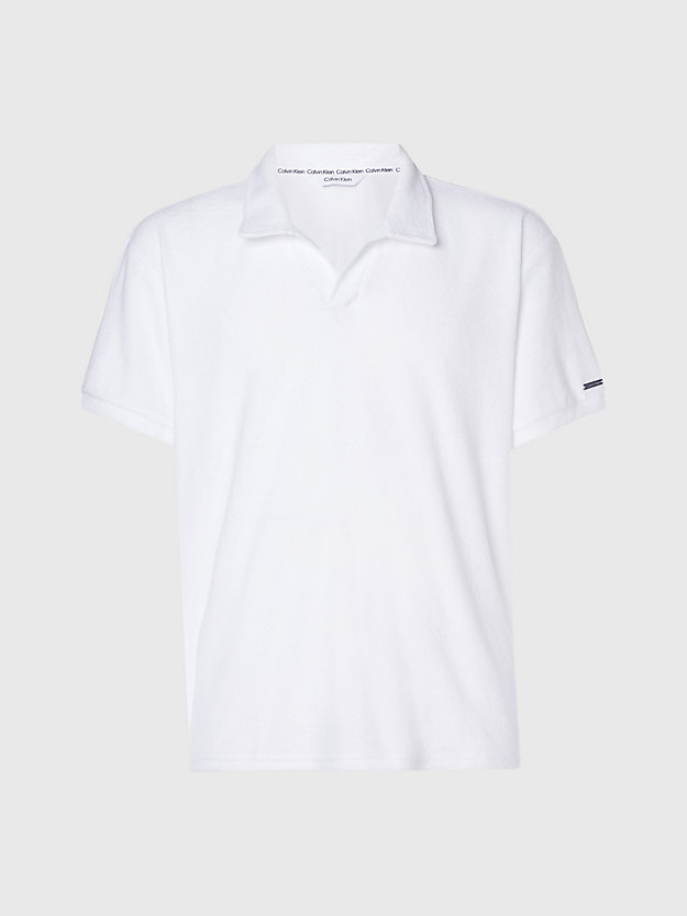 PVH CLASSIC WHITE Towelling Beach Polo Shirt for men CALVIN KLEIN