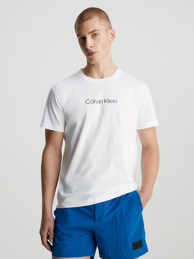 white beach t-shirt for men calvin klein