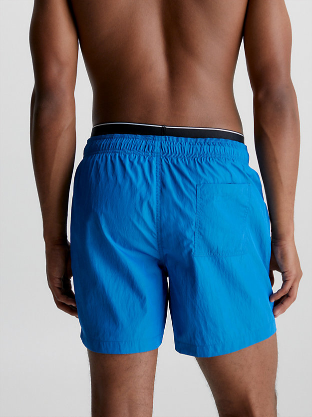 unity blue double waistband swim shorts - ck nylon for men calvin klein