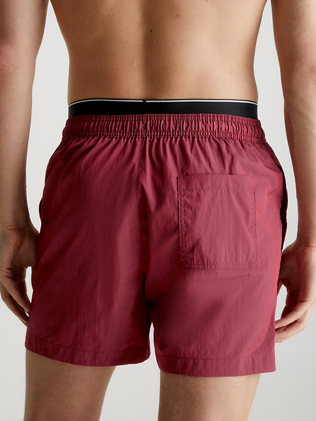 brown double waistband swim shorts - ck nylon for men calvin klein