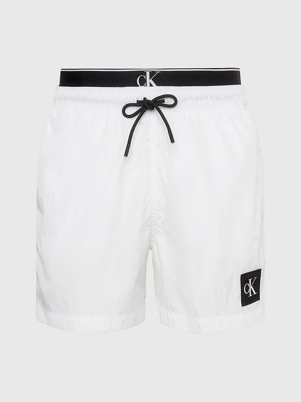 PVH CLASSIC WHITE Double Waistband Swim Shorts - CK Nylon undefined men Calvin Klein