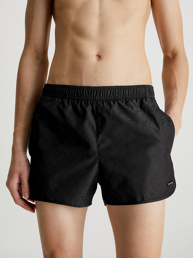 black short runner swim shorts for men calvin klein