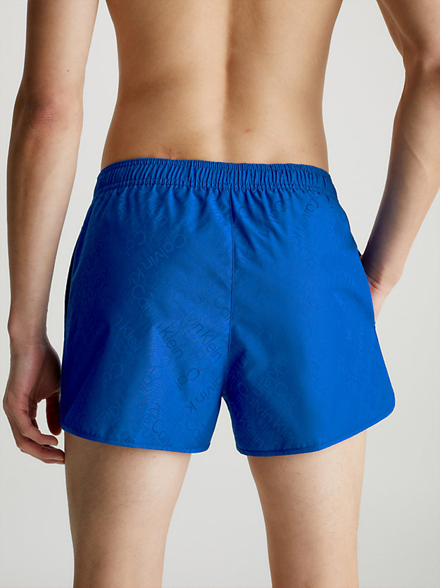 mid azure blue short runner swim shorts for men calvin klein