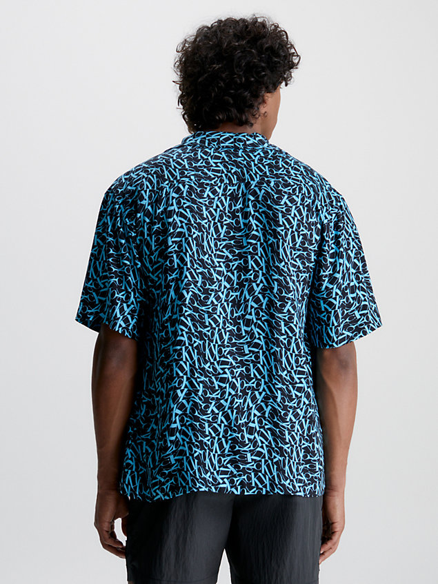 camisa de playa - ck monogram blue de hombre calvin klein