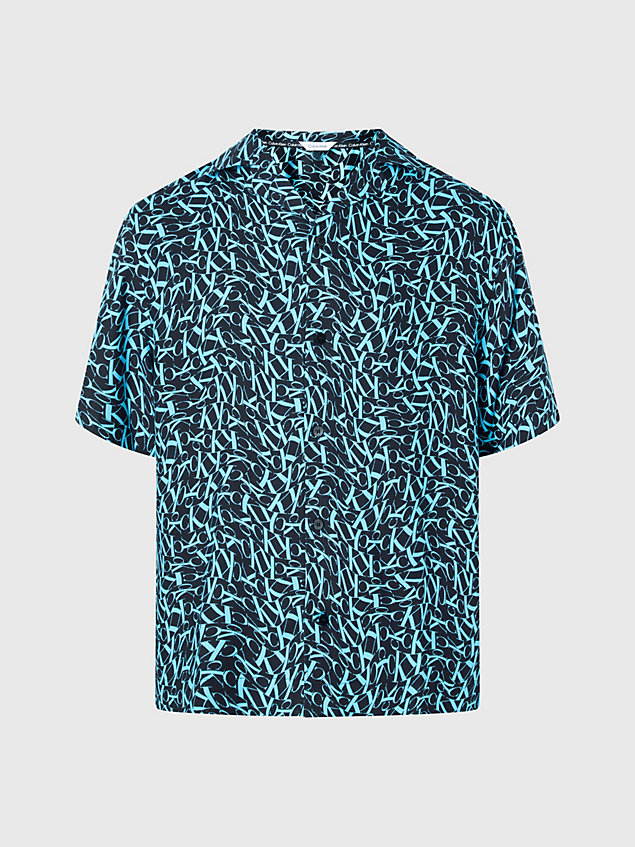 blue beach shirt - ck monogram for men calvin klein