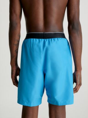 blue long swim shorts - ck monogram for men calvin klein