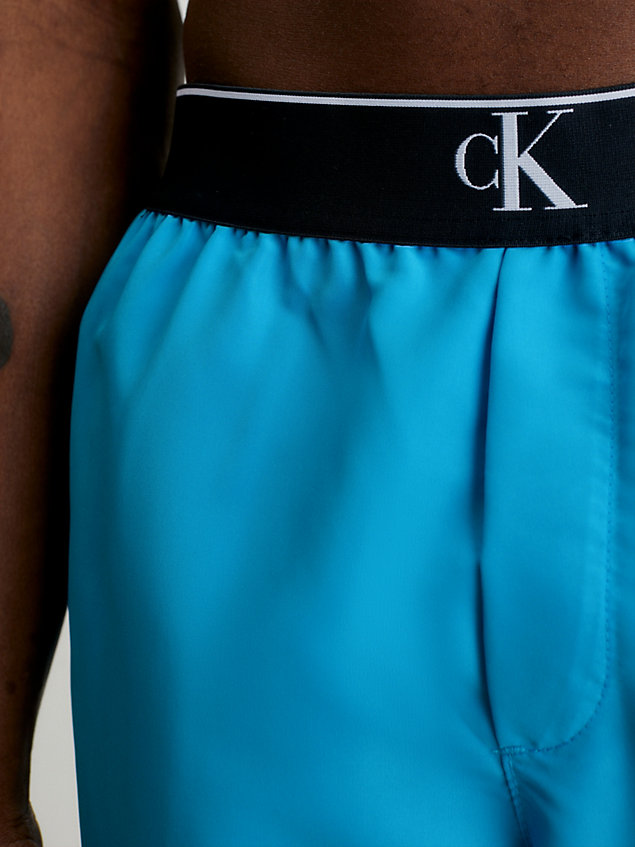blue long swim shorts - ck monogram for men calvin klein