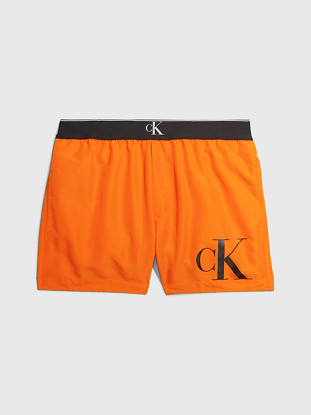 SUN KISSED ORANGE Swim Shorts - CK Monogram for men CALVIN KLEIN