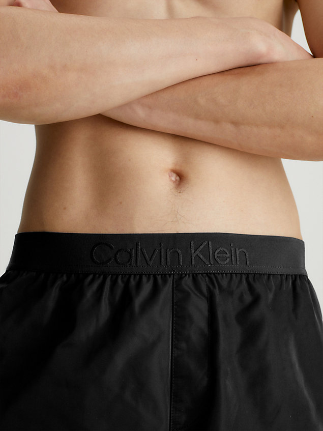 black zwemshort met tailleband met logo - core tonal voor heren - calvin klein