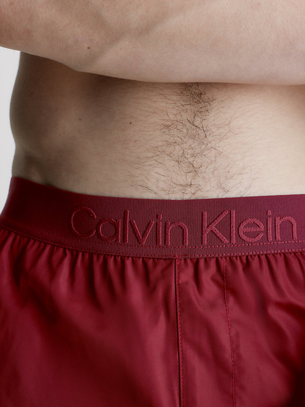 SIENNA BROWN Logo Waistband Swim Shorts - Core Tonal for men CALVIN KLEIN