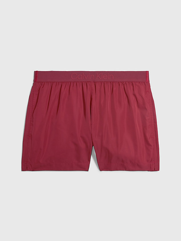 brown logo waistband swim shorts - core tonal for men calvin klein