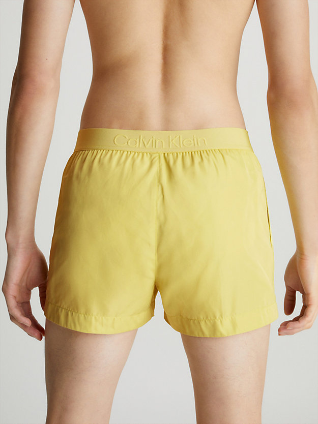 YELLOW SAND Logo Waistband Swim Shorts - Core Tonal for men CALVIN KLEIN