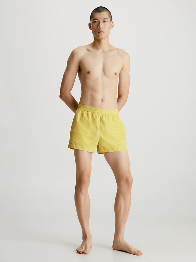 YELLOW SAND Logo Waistband Swim Shorts - Core Tonal for men CALVIN KLEIN
