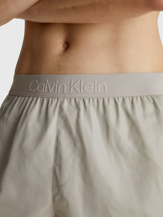french taupe logo waistband swim shorts - core tonal for men calvin klein