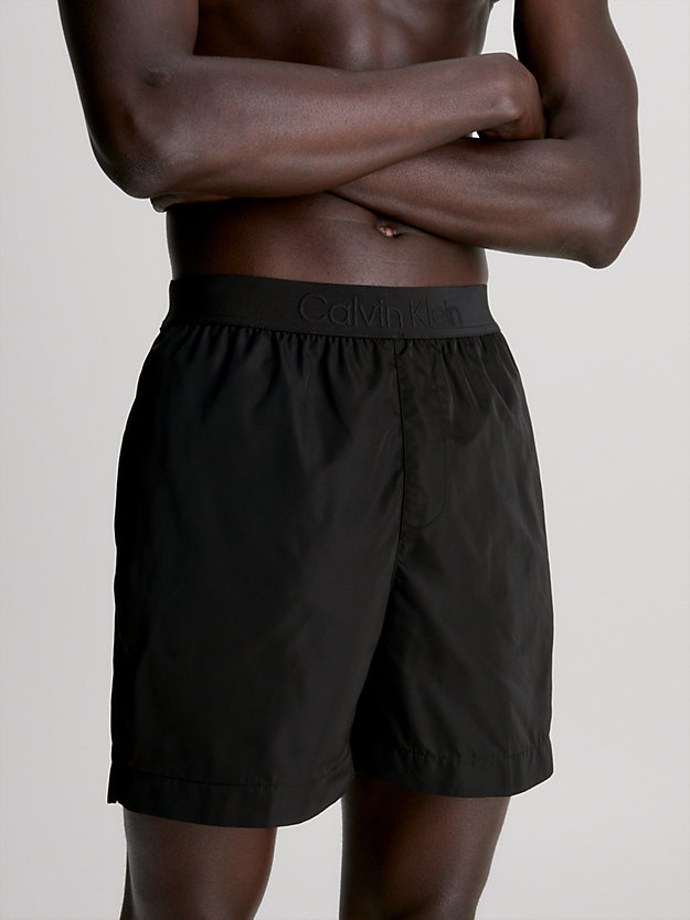 PVH BLACK Logo Waistband Swim Shorts - Core Tonal for men CALVIN KLEIN