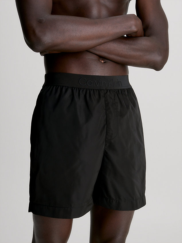 black logo waistband swim shorts - core tonal for men calvin klein