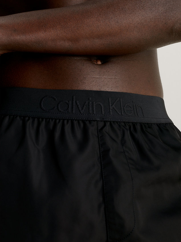 short de bain avec ceinture à logo - core tonal black pour hommes calvin klein