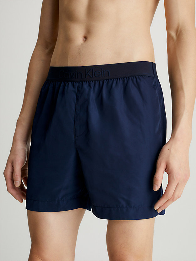 NAVY IRIS Logo Waistband Swim Shorts - Core Tonal for men CALVIN KLEIN