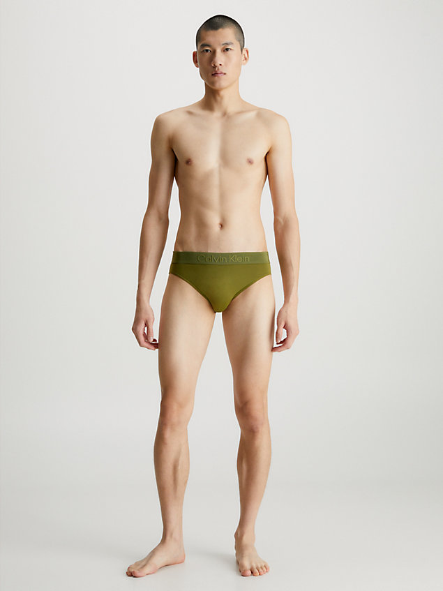 green logo waistband swim briefs - core tonal for men calvin klein
