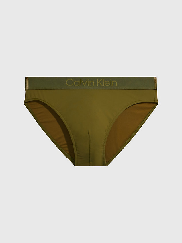 green logo waistband swim briefs - core tonal for men calvin klein