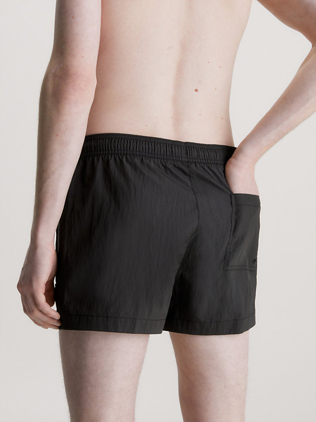 black short drawstring swim shorts - ck nylon for men calvin klein