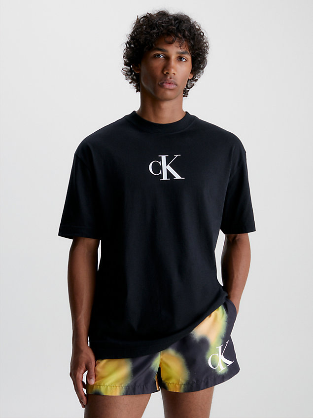 black beach t-shirt - ck monogram for men calvin klein