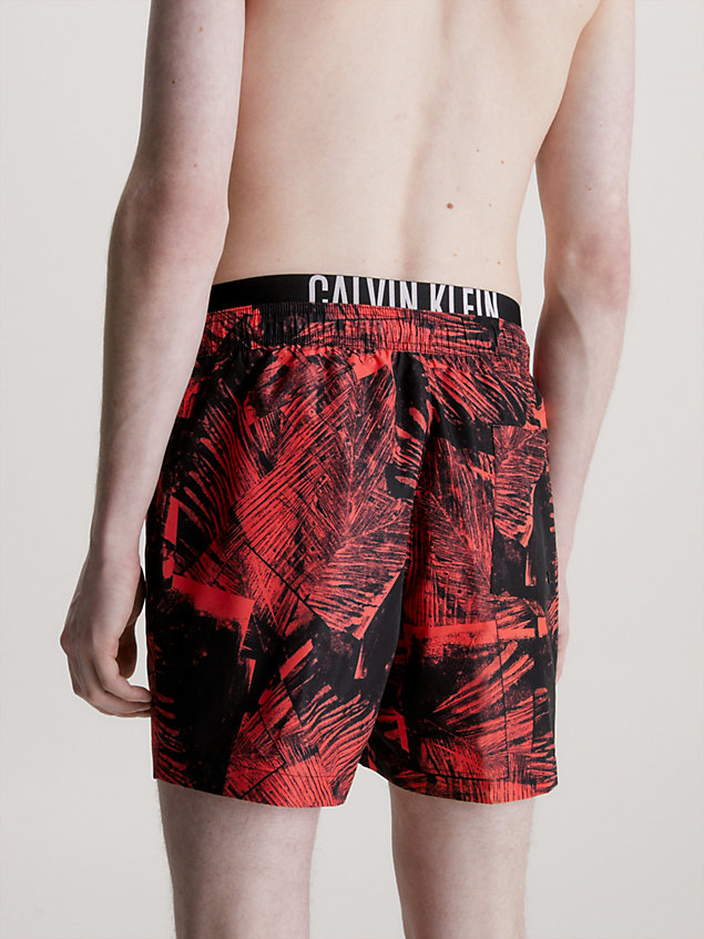 red double waistband swim shorts - intense power for men calvin klein