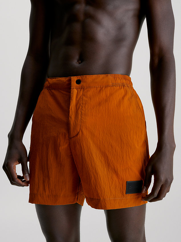 brown medium cargo swim shorts - ck soft utility for men calvin klein