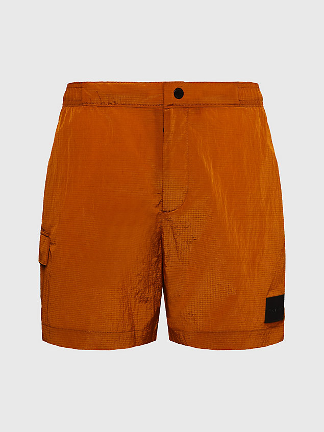 brown medium cargo swim shorts - ck soft utility for men calvin klein
