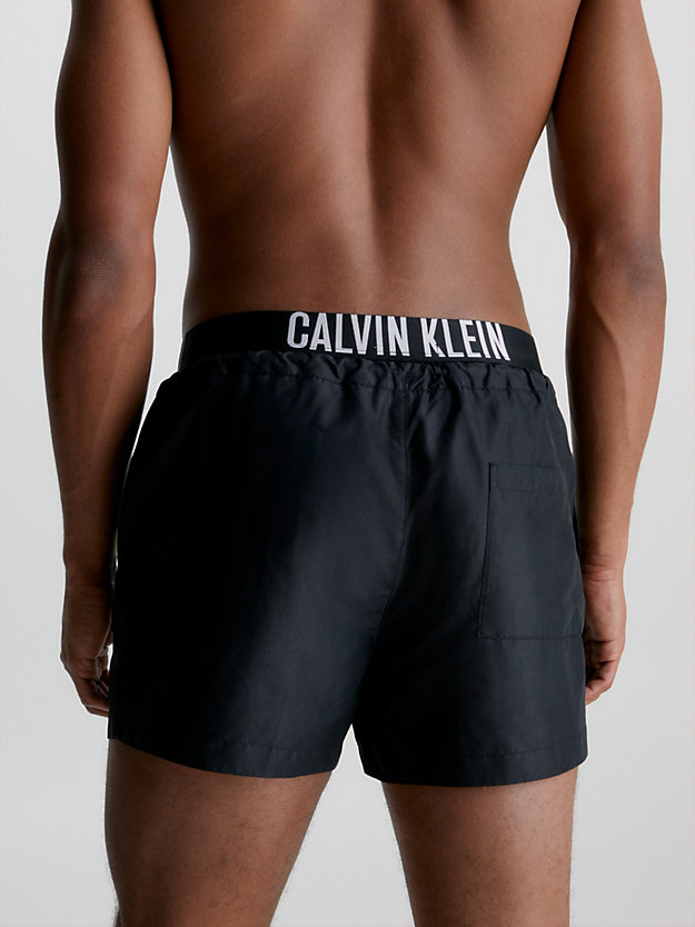 PVH BLACK Double Waistband Swim Shorts - Intense Power for men CALVIN KLEIN