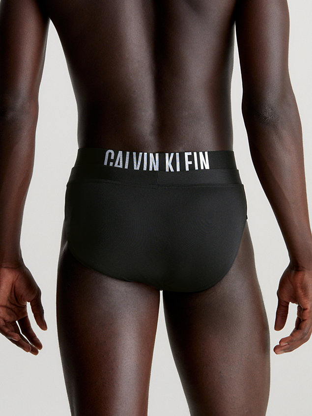 black double waistband swim briefs - intense power for men calvin klein