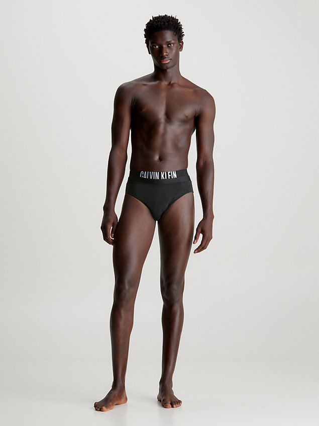 black double waistband swim briefs - intense power for men calvin klein