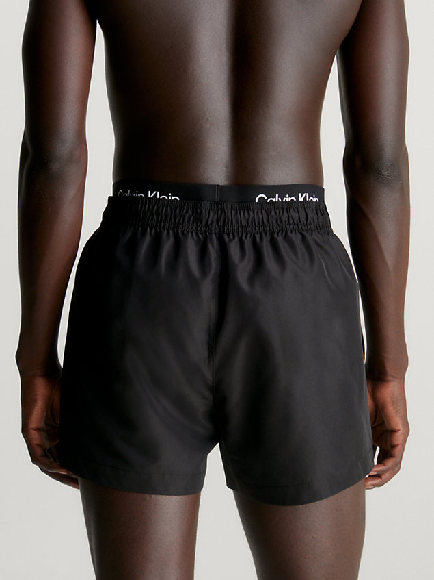 black double waistband swim shorts - ck96 for men calvin klein