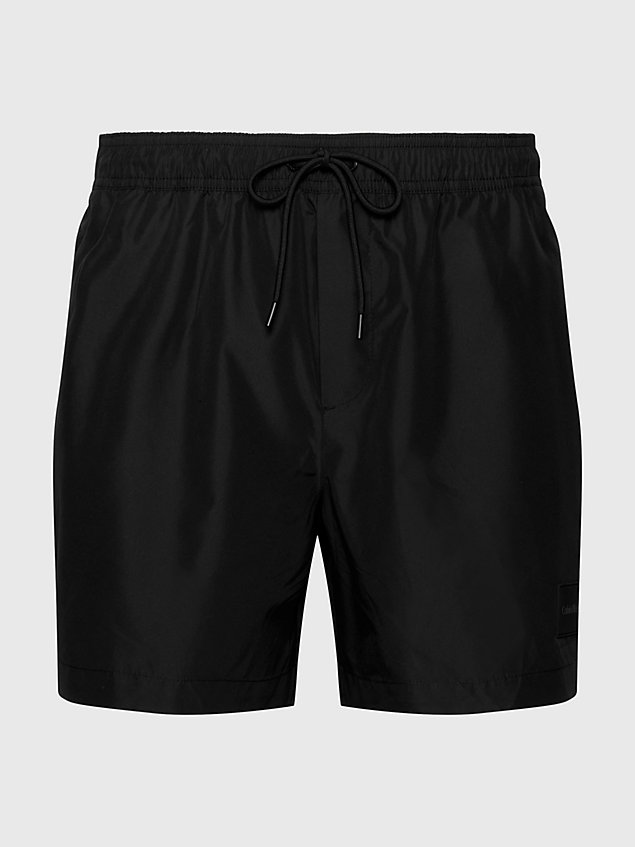 pantaloncini da bagno con cordoncino medio - steel black da uomini calvin klein