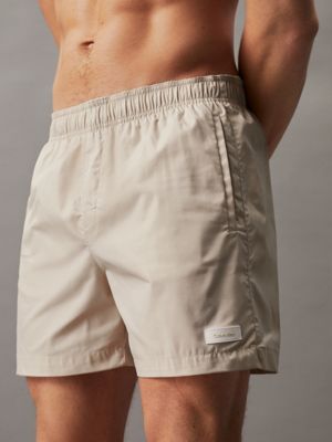 stony beige medium drawstring swim shorts for men calvin klein