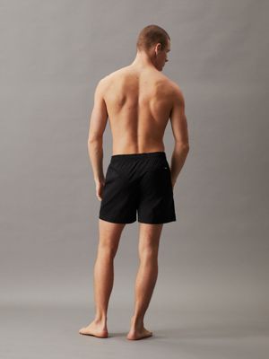 pvh black medium drawstring swim shorts for men calvin klein