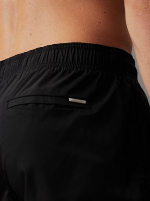 pvh black medium drawstring swim shorts for men calvin klein