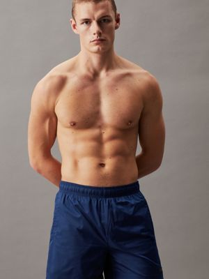 signature navy medium drawstring swim shorts for men calvin klein