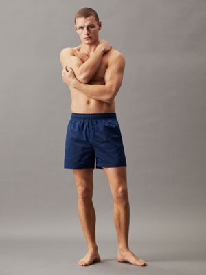 signature navy medium drawstring swim shorts for men calvin klein