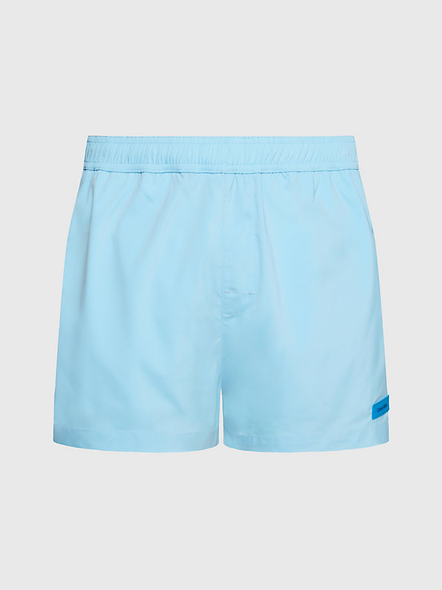 blue short drawstring swim shorts for men calvin klein