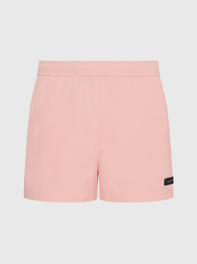 pink short drawstring swim shorts for men calvin klein