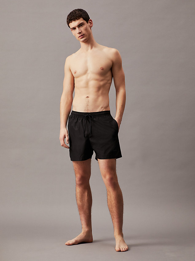 black medium drawstring swim shorts - ck steel for men calvin klein