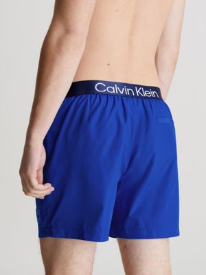 midnight lagoon medium drawstring swim shorts - ck steel for men calvin klein